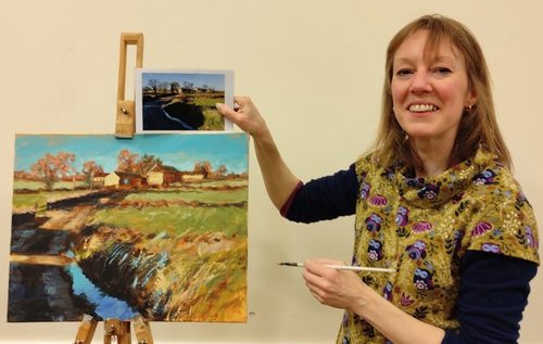 Hazel Money acrylic demonstration, b. March 2025.